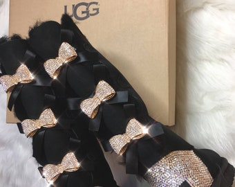 Bling Ugg Swarovski Crystals Custom Women's Bailey Bow Tall II Ugg Boots- Gift Ideas