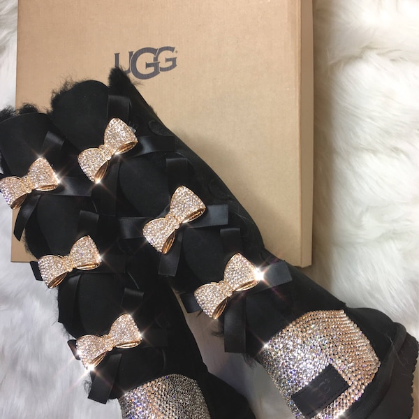 Bling Ugg Swarovski Crystals Custom Women's Bailey Bow Tall II Ugg Boots- Gift Ideas