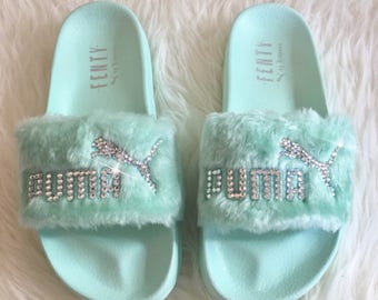 glitter puma slides