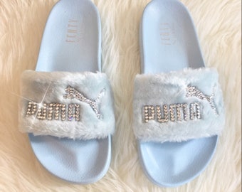 puma slides fuzzy