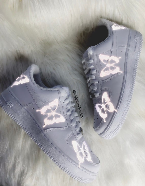 Nike Air Force Reflective Butterflies Women's Custom Sneaker- Gift Ideas