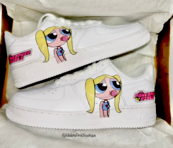 Custom Bubbles Nike Air Force 1s The Powerpuff Girls Women's Cute Sneakers