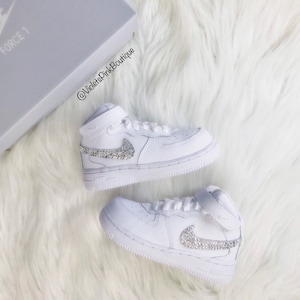 Bling Nike Air Force 1 Custom Kids Shoes With Swarovski Crystals- Gift ideas