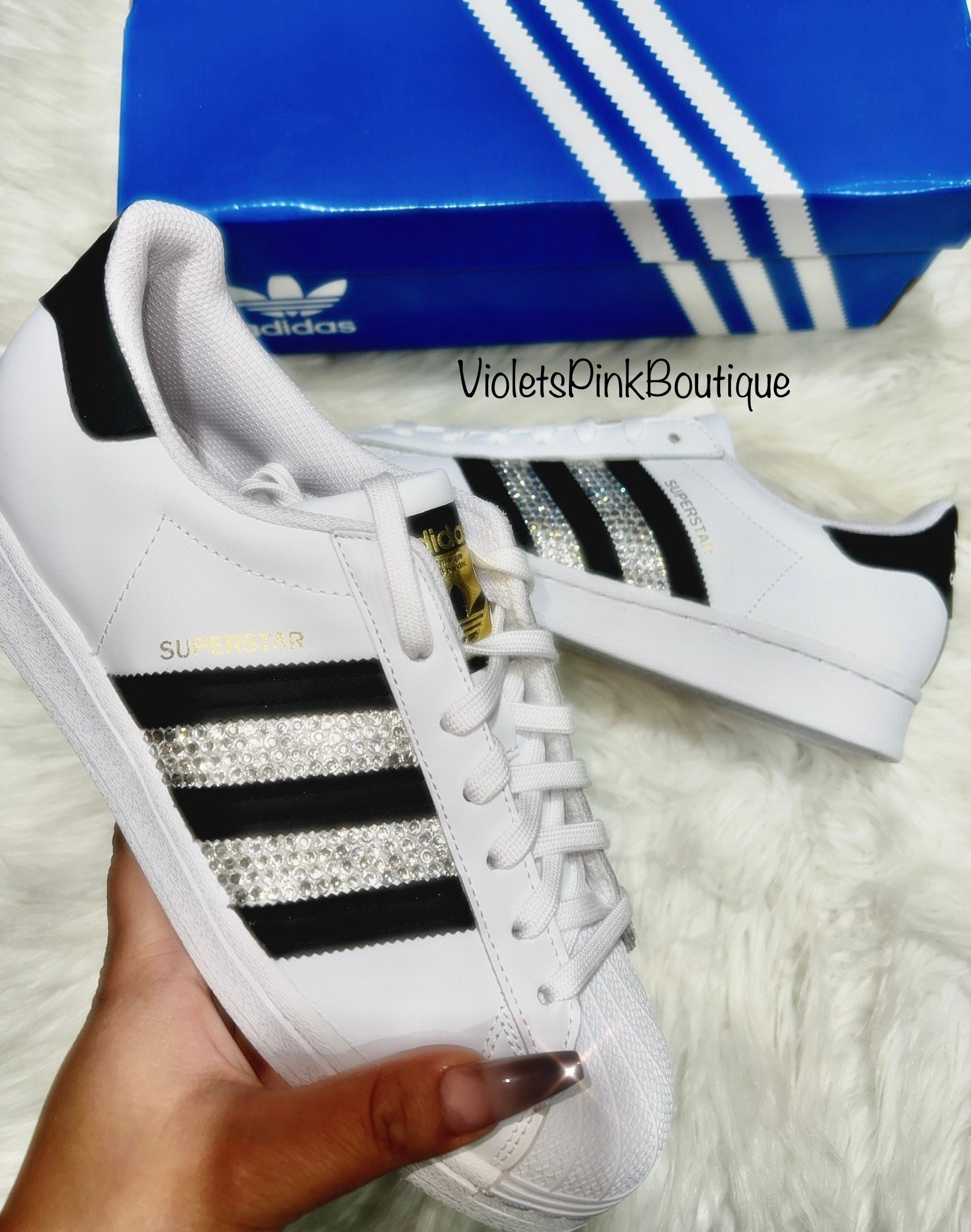 kolonie Ga wandelen Memoriseren Dames Custom Adidas Superstar Originals met Swarovski Crystals - Etsy  Nederland