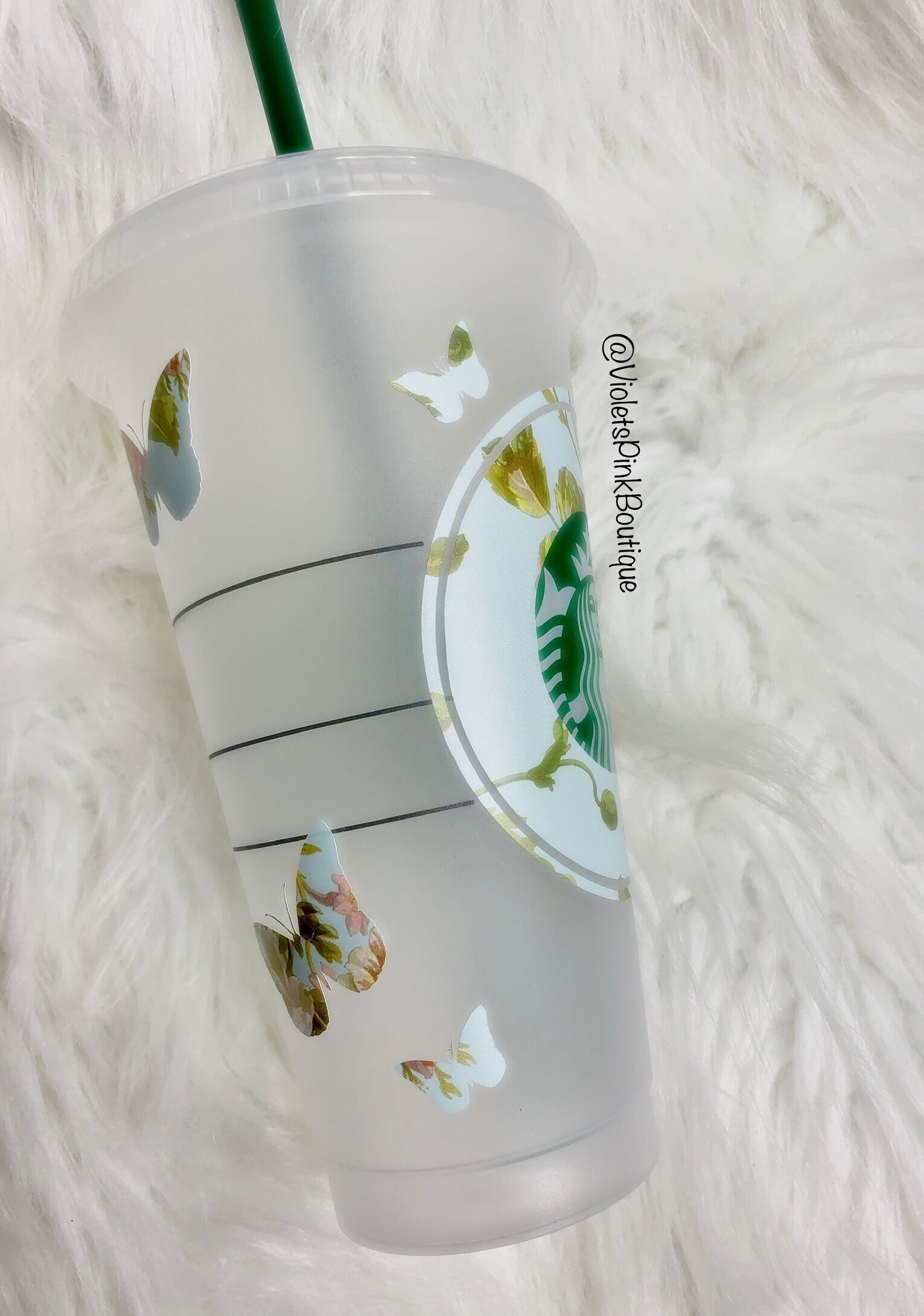 custom starbucks cups butterfly