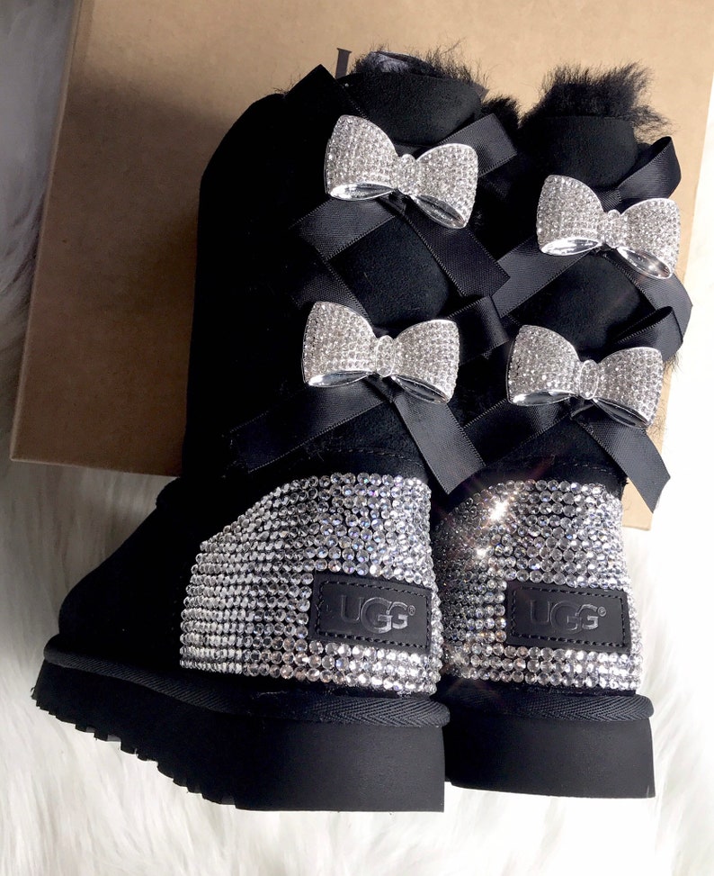 Women's Bling Ugg Swarovski Crystals Custom Bailey Bow Ugg - Etsy