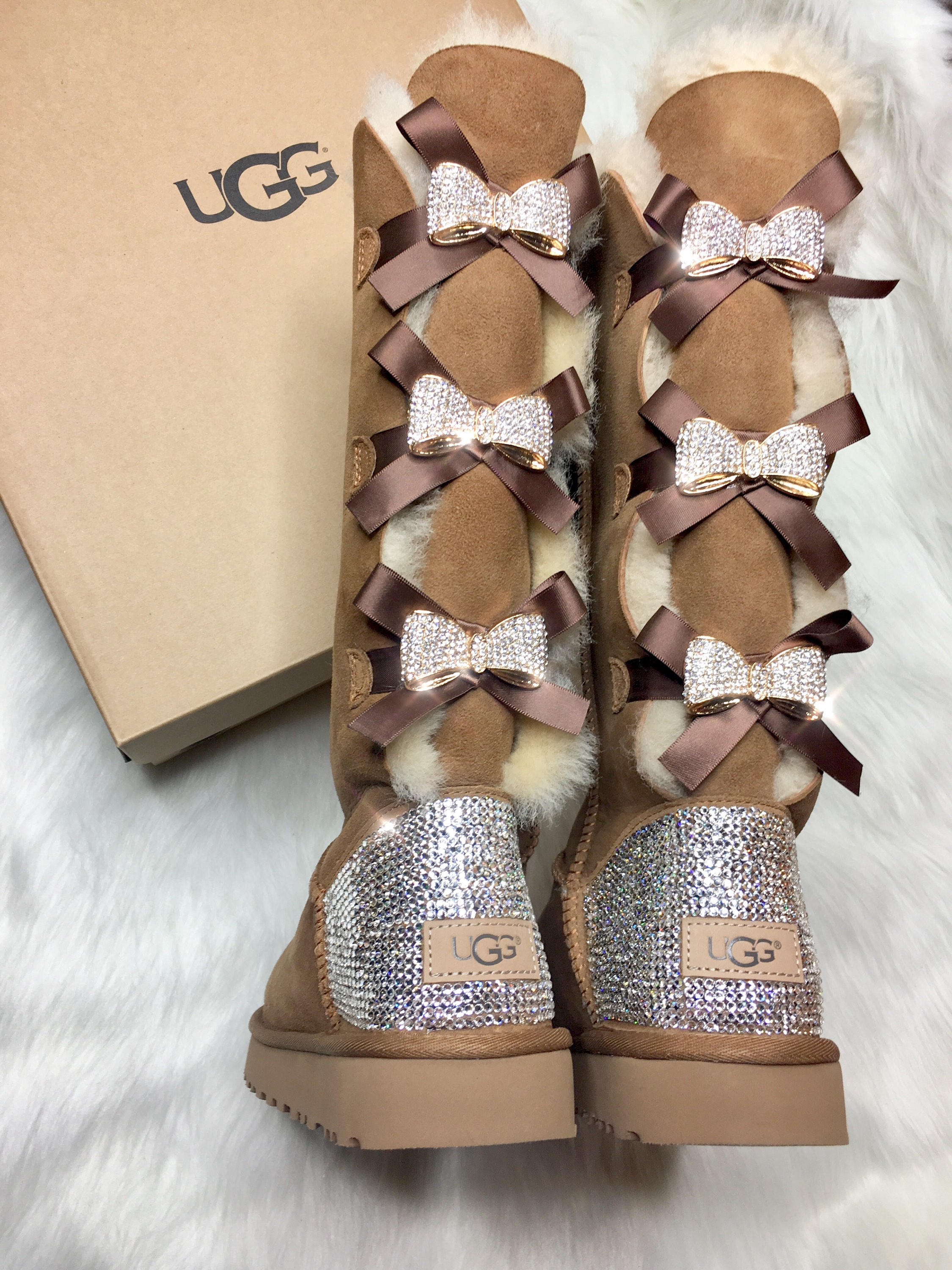 Custom made UGGS BOOTS..Made with authentic LV material 