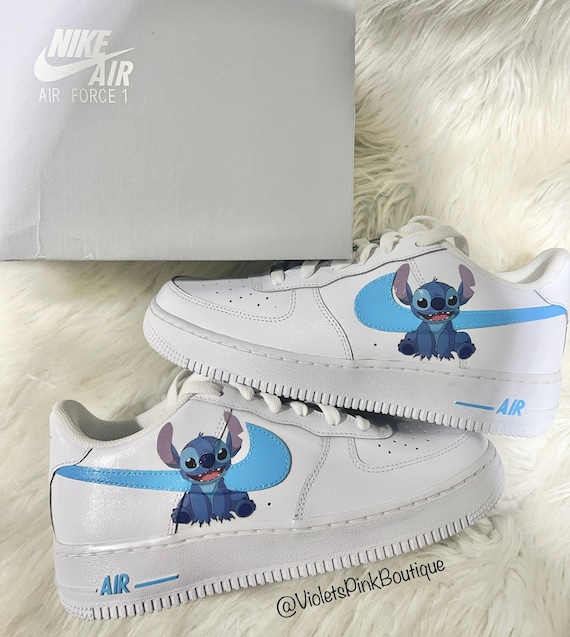 Stitch Custom Air Force Ones Nike Air Force 1s Custom Cute Sneakers
