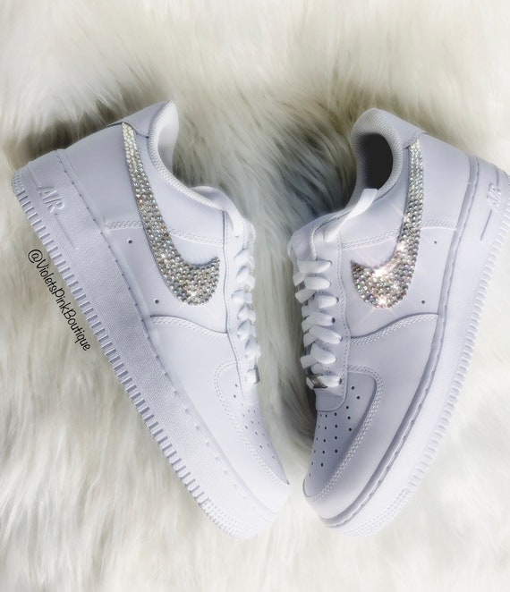 Vlot Glimp Franje Swarovski Nike Air Force 1 Women's Bling Custom Sneakers - Etsy
