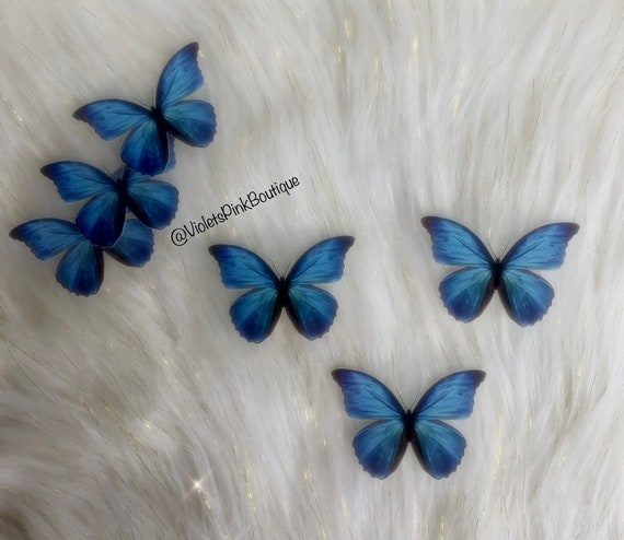 Blue Butterfly Heat Transfer Sticker For Shoes Iron On Stickers DIY Butterfly Decals- Not a set- sold individually