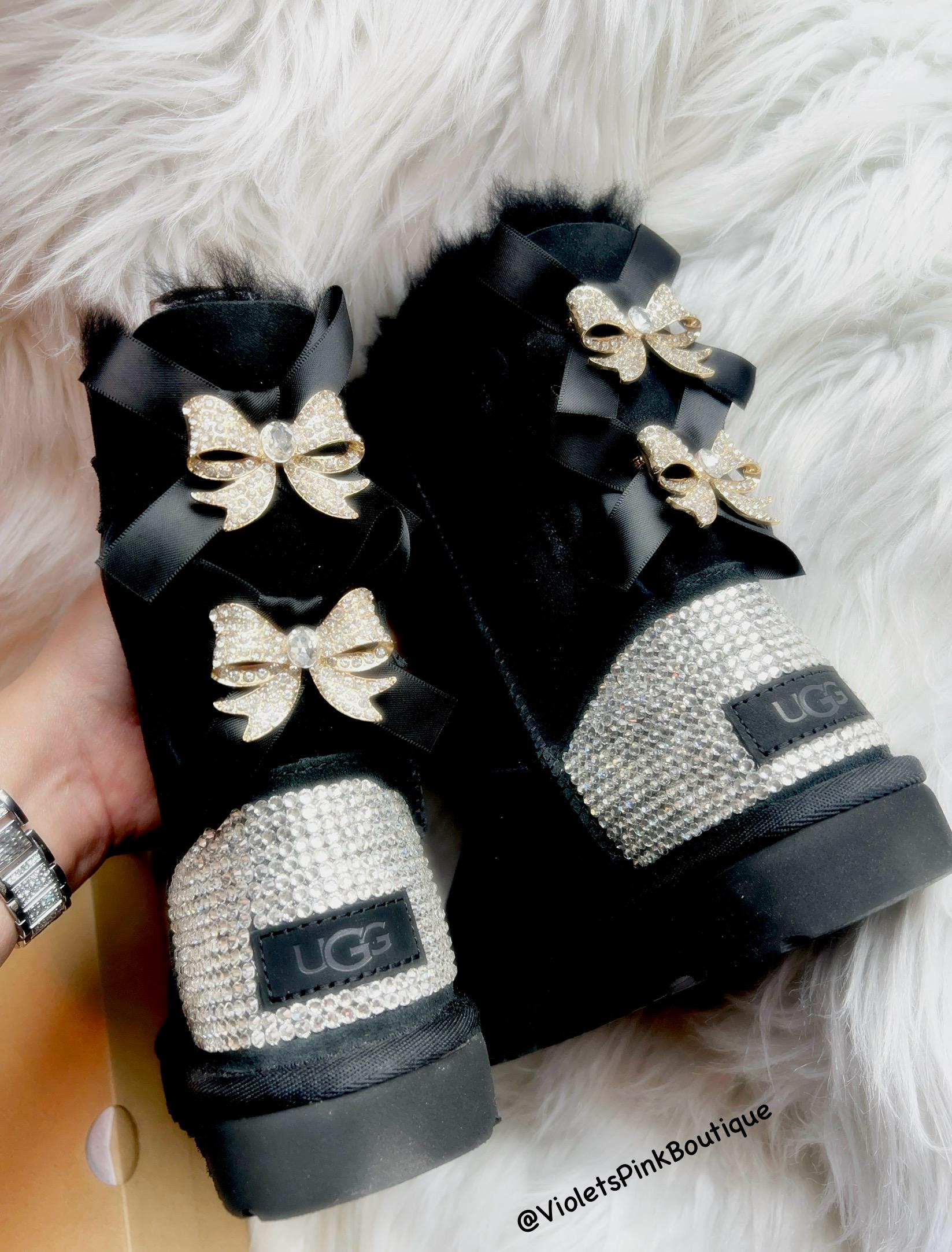 Bow Sparkle Mini Bailey Bow Botas Ugg Purpurina Glitter Bow Ugg