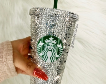 Starbucks-beker van Swarovski-kristallen: aangepaste koude beker met bling