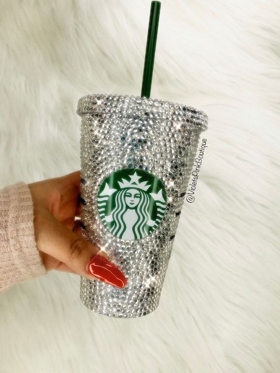 STARBUCKS Bling Tumbler Custom Made With Swarovski Crystals Starbucks Bling Cold Cup
