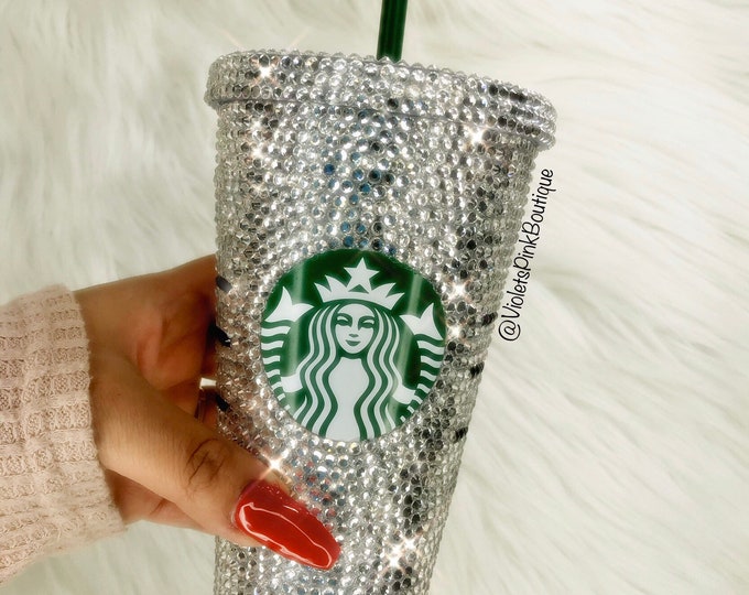 STARBUCKS Bling Tumbler Custom Made With Swarovski Crystals Starbucks Bling Cold Cup