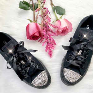 Swarovski Converse With Swarovski Crystals women&#39;s bling custom sneakers wedding Converse Chuck Taylor All Star