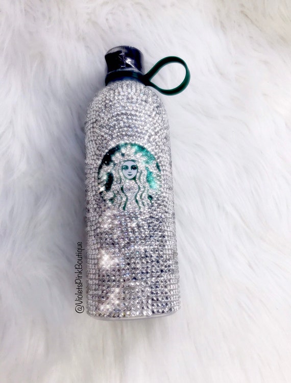 Starbucks Water Bottle Custom Crystallized STARBUCKS Reusable Bling Water Bottle With Swarovski Crystals