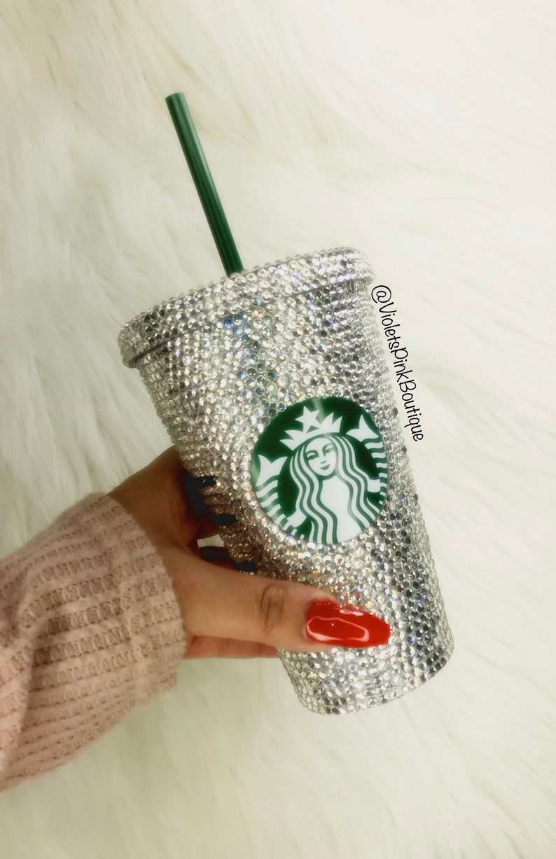 STARBUCKS Bling Tumbler Custom Made With Swarovski Crystals Etsy