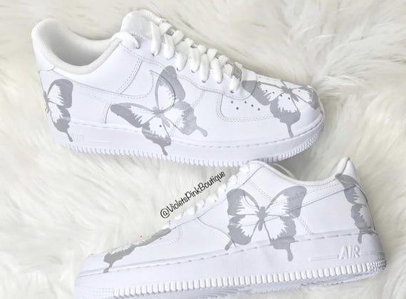 reflective butterfly air force ones