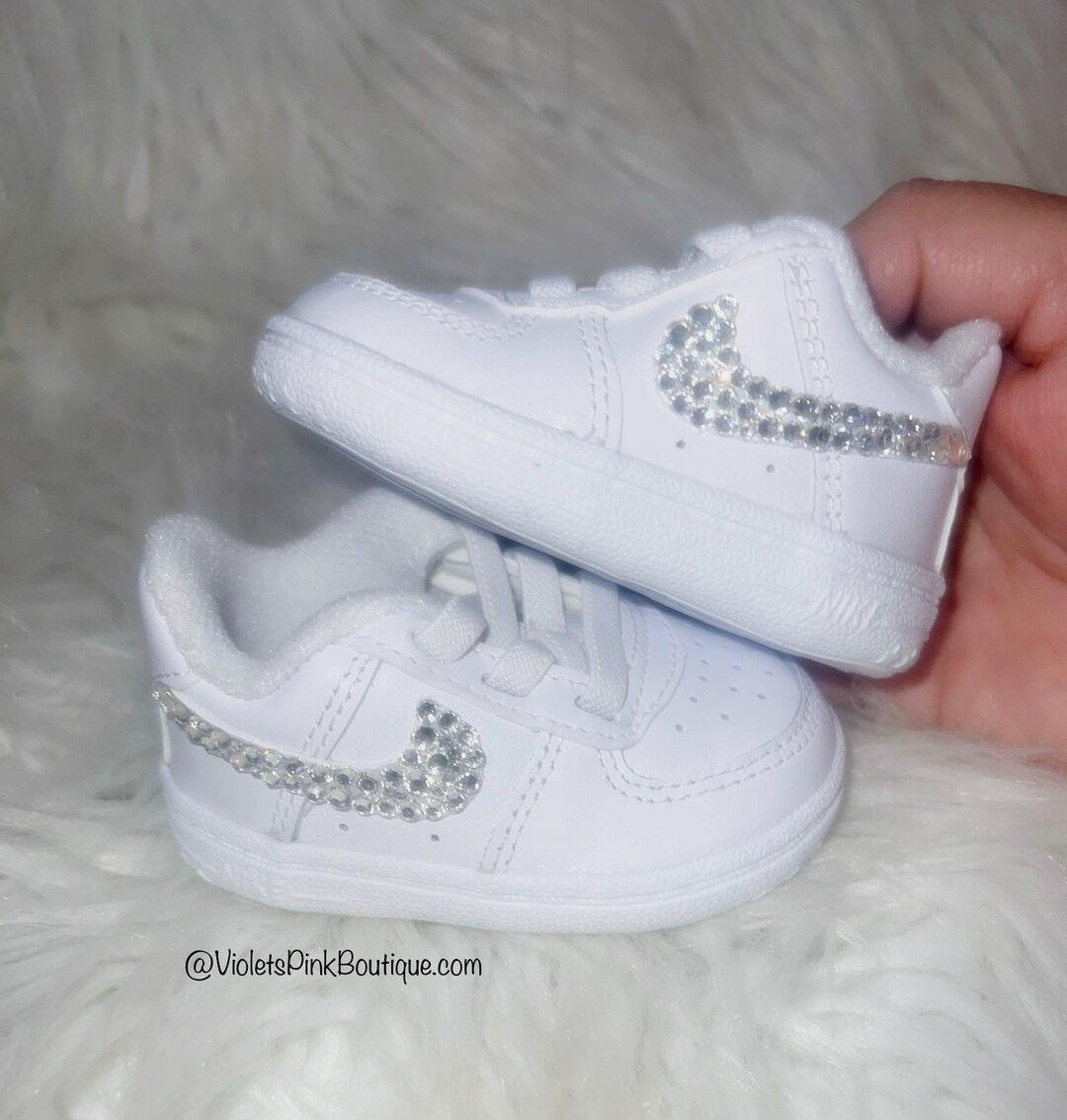 Baby Custom Swarovski Crystal Nike Air Force 1 Baby Infant Bling Shoes ...