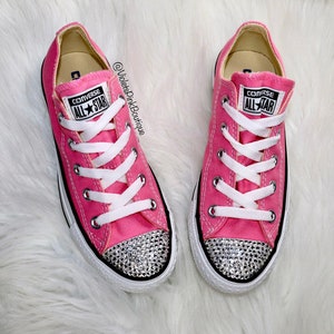 Bling Custom Pink CONVERSE Chuck Taylor All Starts Women's DIAMOND Swarovski Crystal Shoes