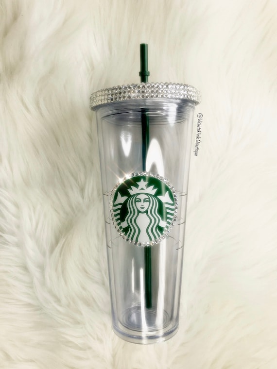 Swarovski Crystal Bling STARBUCKS Tumbler With Real Swarovski Crystals Starbucks Cold Cup- Gift ideas