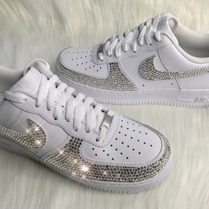 Men's Swarovski Nike Air Force 1 With Swarovski Crystals Men's White ...