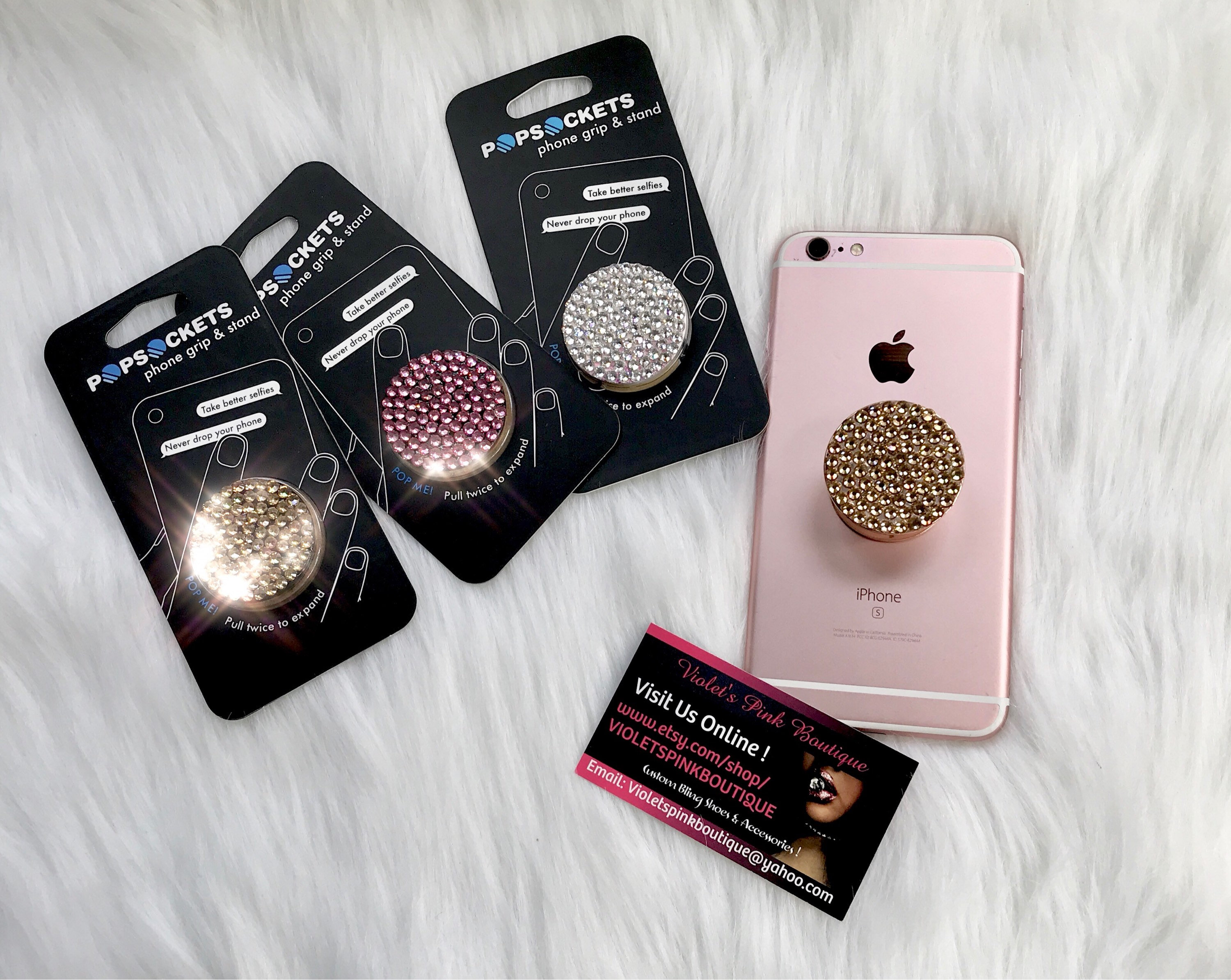 Swarovski Crystal Popsocket Cell Phone Grip Cell Phone Stand Custom  Handmade Swarovski Crystal Phone Accessories Bling Pop Socket 