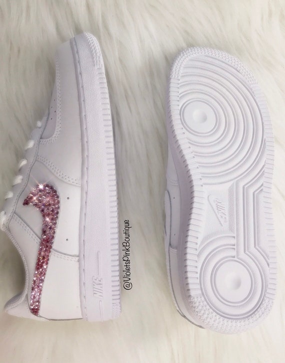 Women\'s Custom Pink Swarovski Nike Air Force One - Etsy Hong Kong