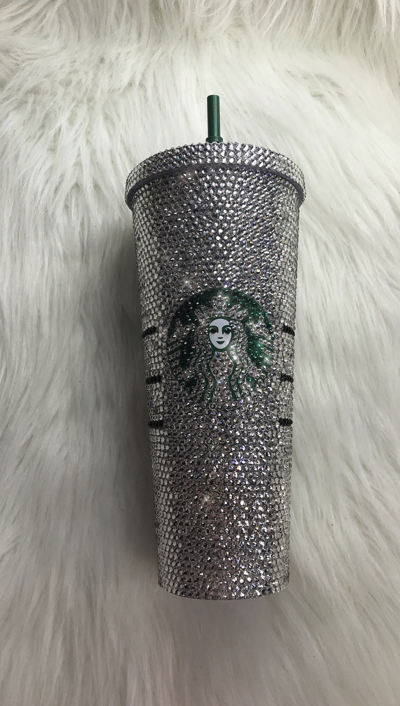 Swarovski Crystal Custom Bling STARBUCKS BEDAZZLED Tumbler Etsy