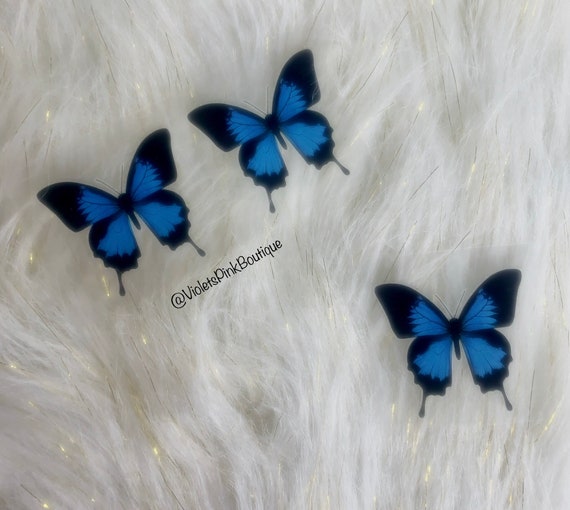 Blue Butterfly Heat Transfer Sticker For Shoes Iron On Stickers DIY Butterfly Decals- Gift ideas- Not a set- sold individually