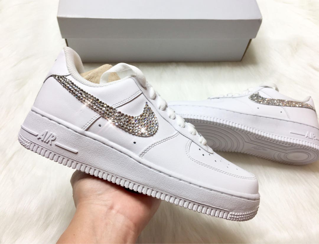 Men's Swarovski Nike Air Force 1 With Swarovski Crystals Men's White ...