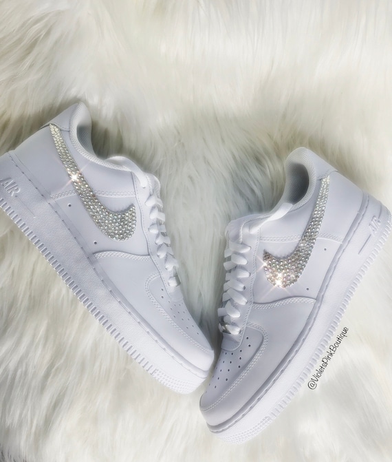 Swarovski Nike Air Force 1 Women's Bling Custom Sneakers Gift