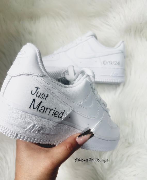 Custom Wedding Nike Air Force 1 With Date