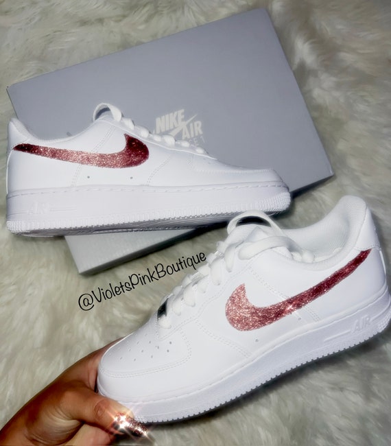 Pink Glitter Nike Air Force 1 Women's Custom Sneakers