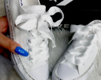 Custom Bling Converse: Women's Bridal Shoes with Swarovski Crystals