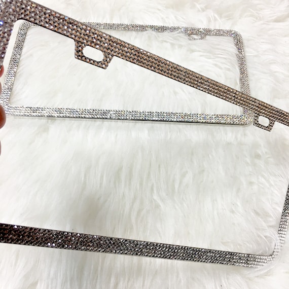 Stainless Steel Bling license plate frame custom handmade with Swarovski Crystals