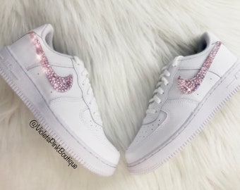 Women&#39;s Custom Pink Swarovski Nike Air Force One On Sale Gift Ideas