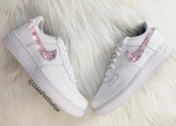 Women's Custom Pink Swarovski Nike Air Force One