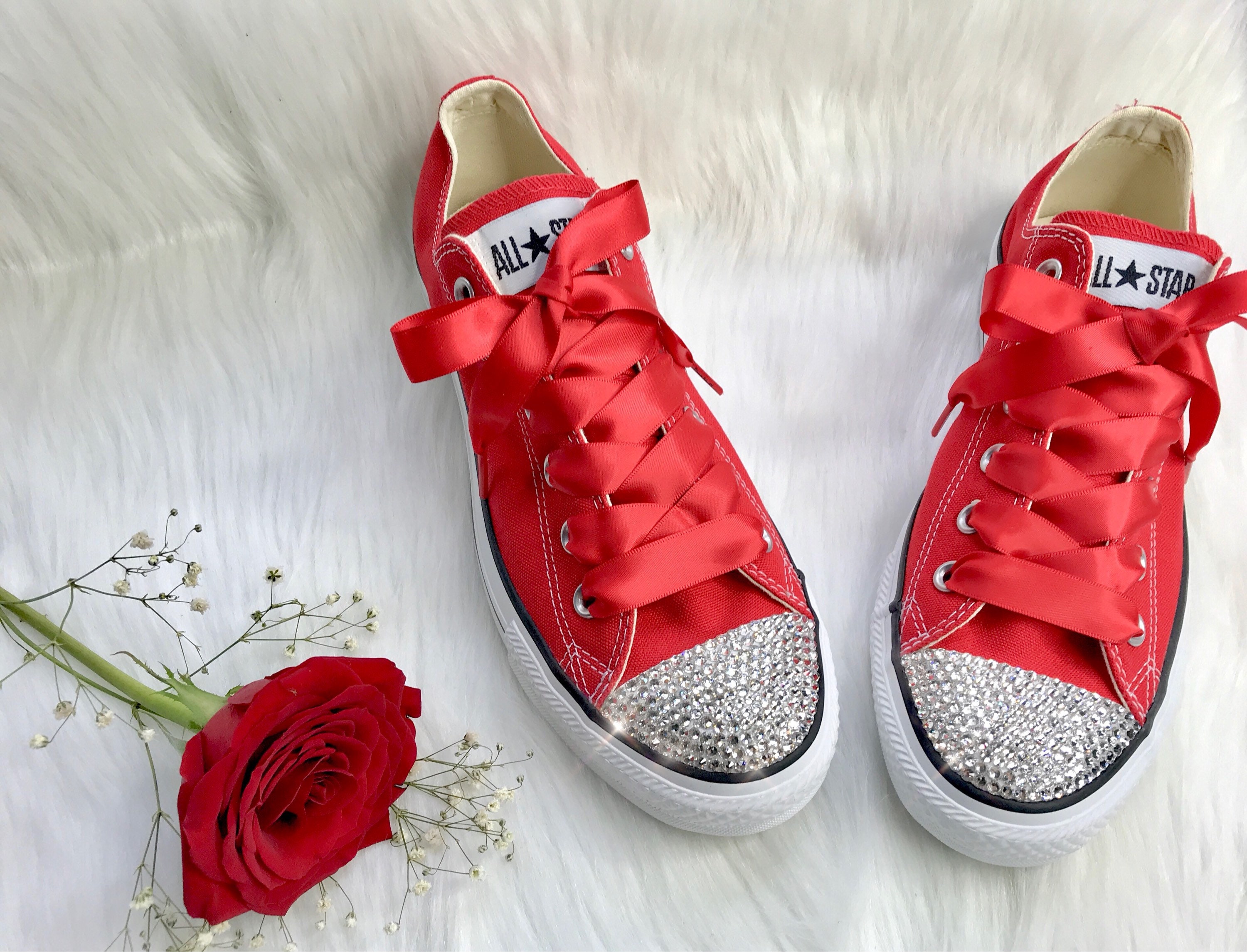 Crystalise Converse Trainers with Swarovski Flat back Crystals