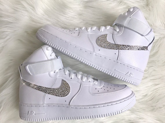 Men's Swarovski Nike Air Force 1 High Top With Swarovski Diamond Sneakers