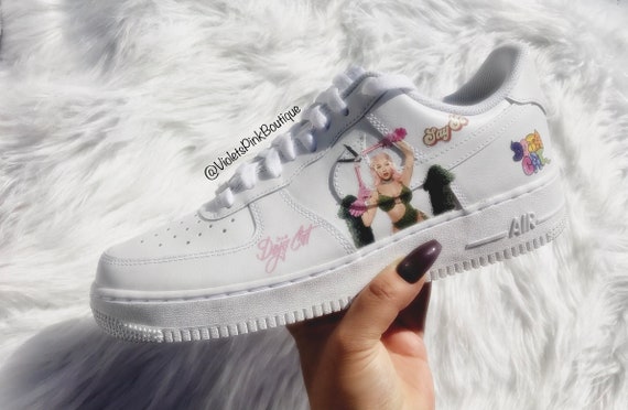 Custom Nike Air Force 1 Doja Cat Women's White AF1 Sneakers- Gift Ideas