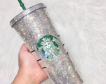 Custom Bling Crystallized STARBUCKS Bling Cold Cup With Swarovski Crystals- Gift Ideas