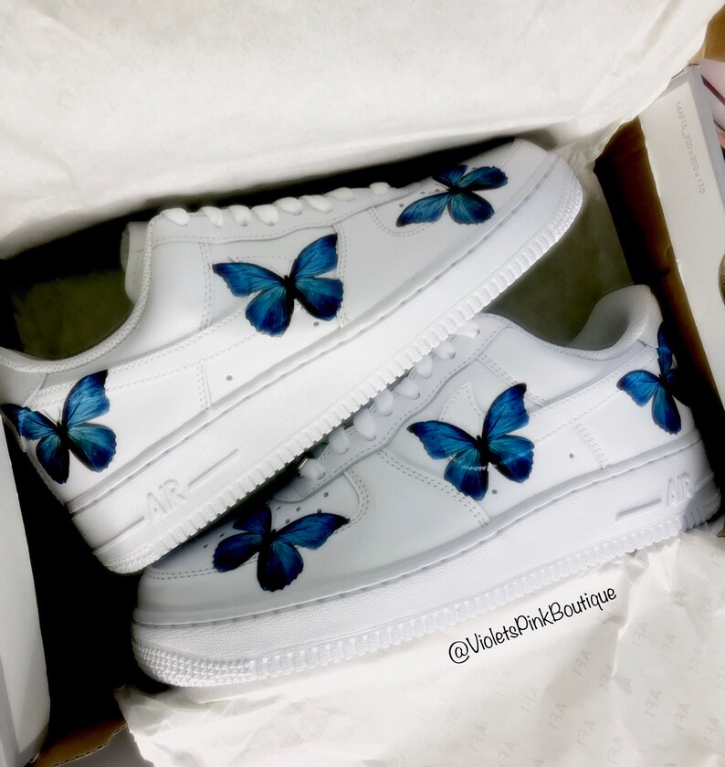 Blue Butterfly Heat Transfer Sticker for Shoes Iron on Etsy