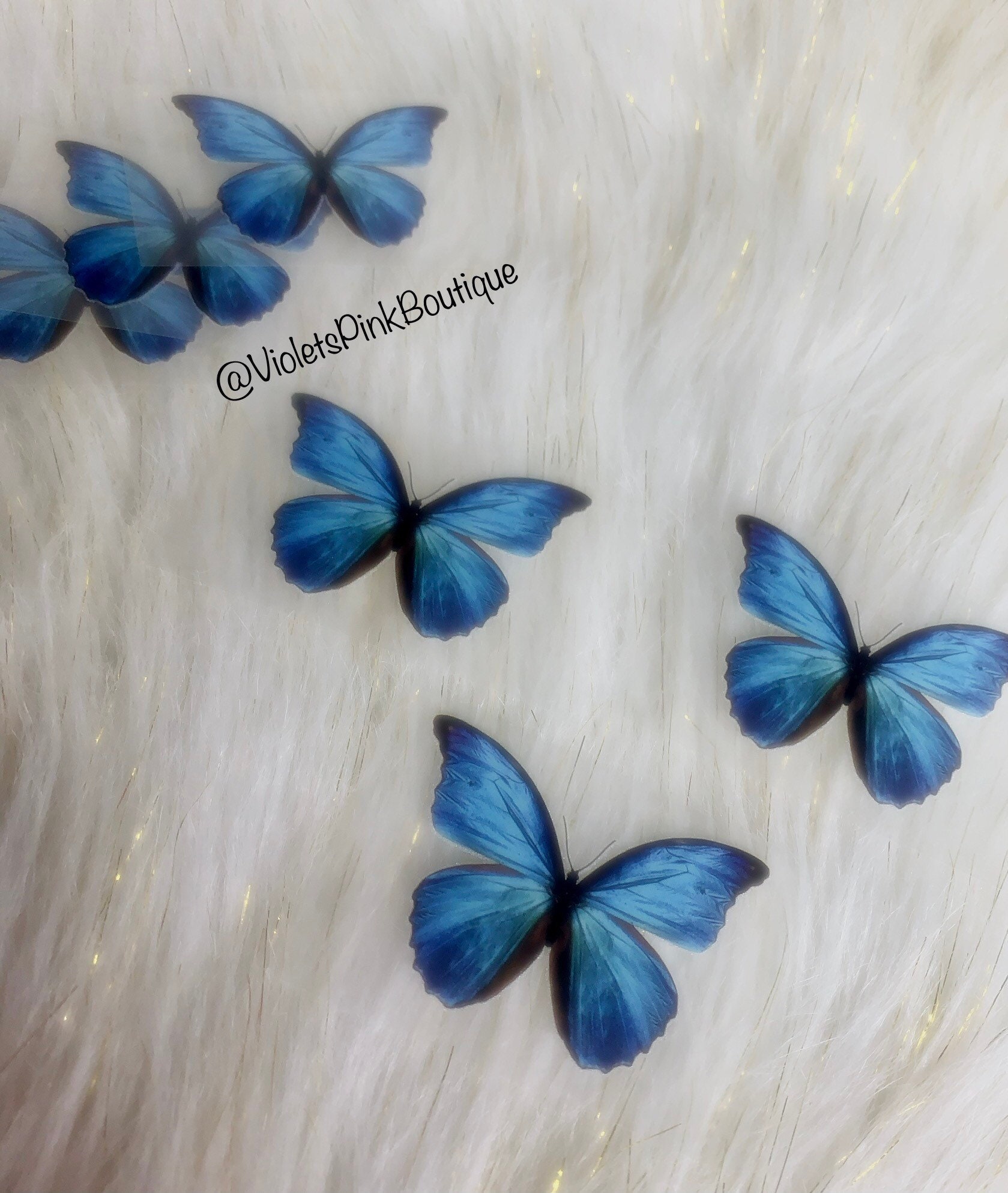 Blue Butterfly Heat Transfer Sticker For Shoes Iron On Stickers DIY