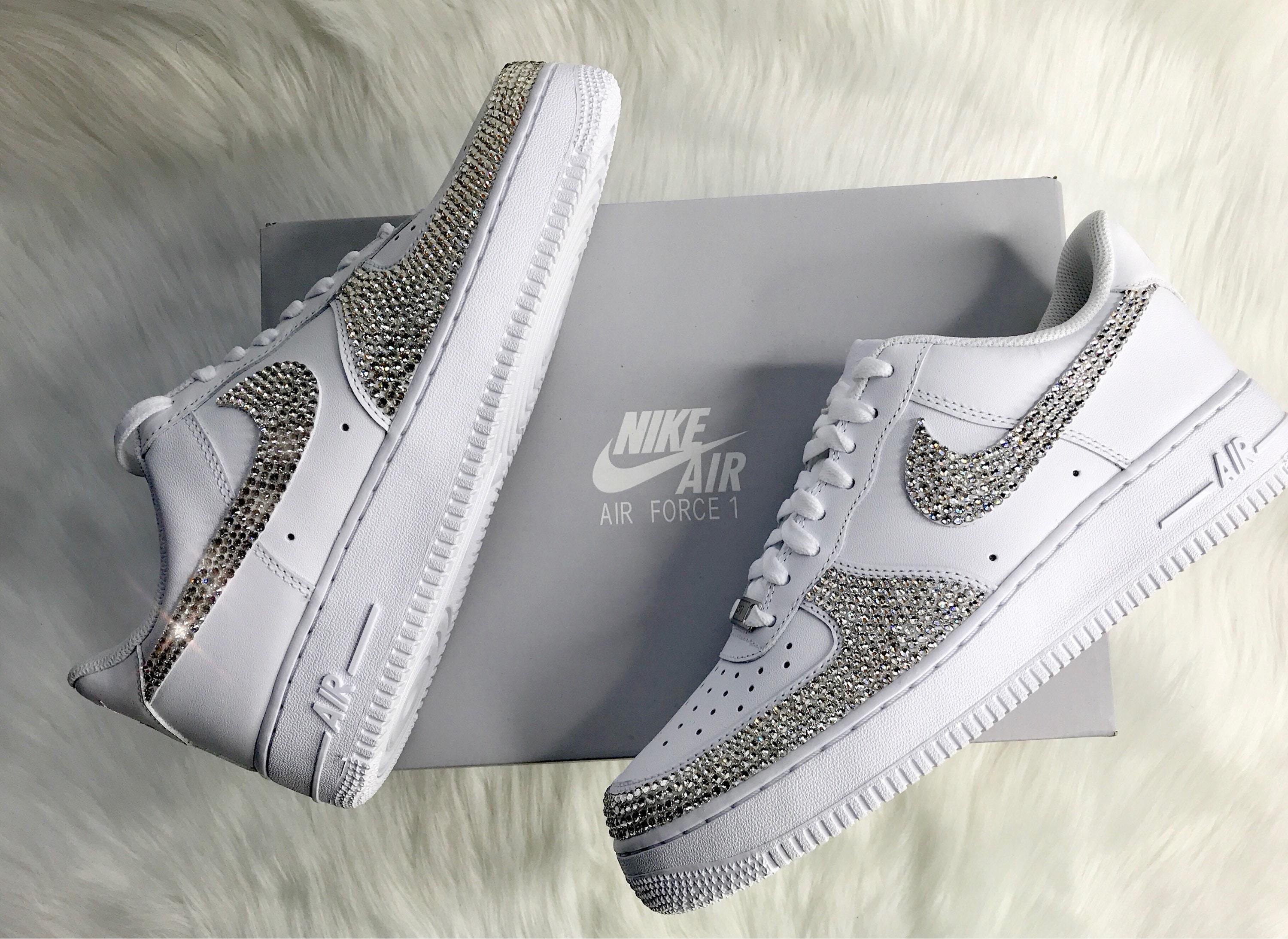 Bling Nike Cortez Sneakers AUSTRIAN CRYSTALS Pair Women Bedazzled  Crystallized