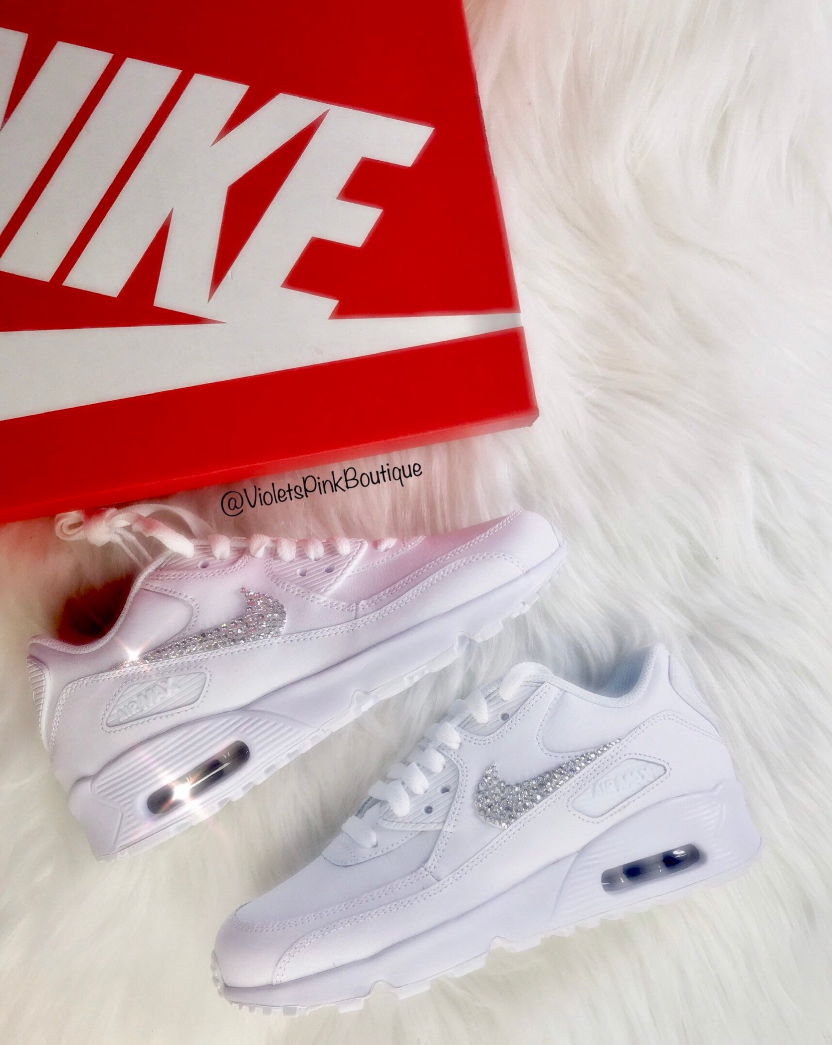 Custom Men's Swarovski Nike Air Max 90 Sneakers- Gift Ideas