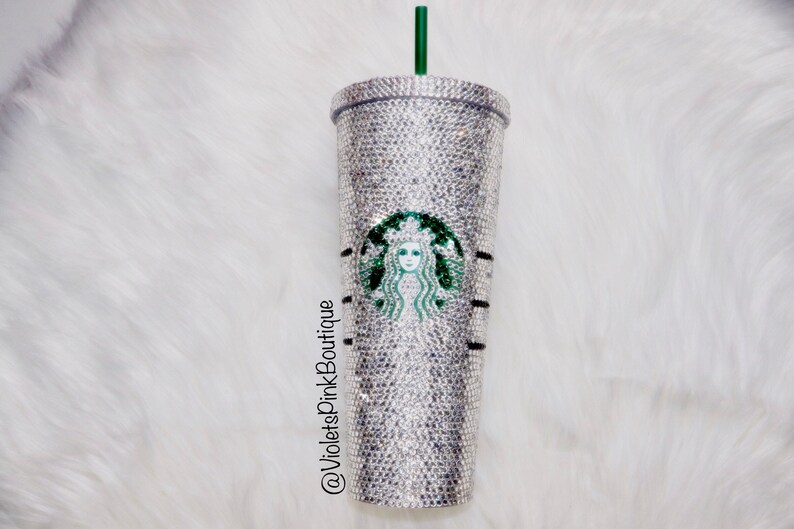 Custom Swarovski STARBUCKS Bling Tumbler Cold Cup With Custom Etsy
