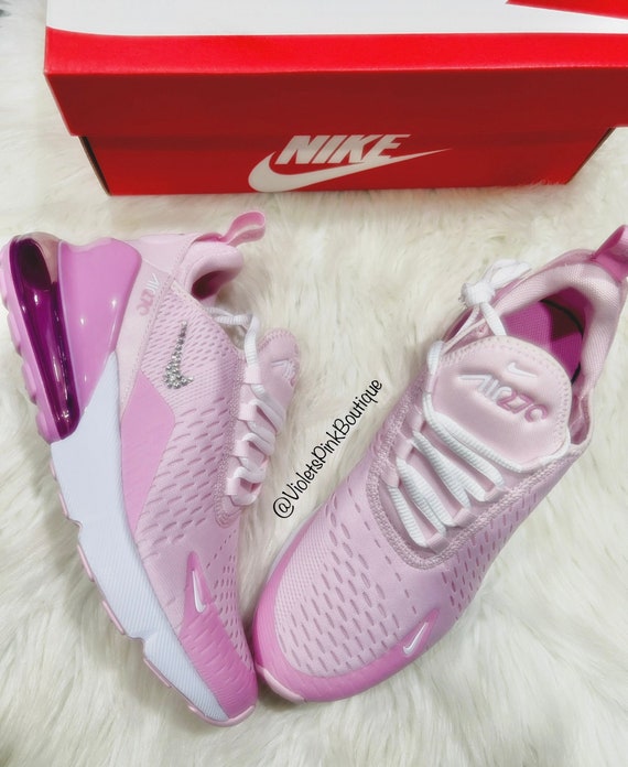 Swarovski Bling Nike Pink Air Max 270 Women's/ Girl's Custom Sneakers