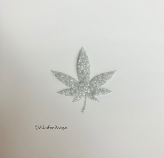 Glitter Marijuana leaf Heat Transfer Sticker For Shoes Iron On Stickers DIY  Decals- Gift Ideas - Not a set- sold individually