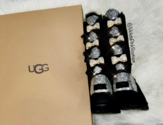 Bling Ugg Swarovski  Custom Women's Bailey Bow Tall II Ugg Boots